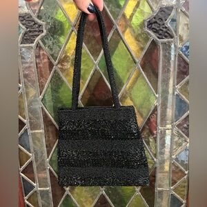 Black Beaded hand bag